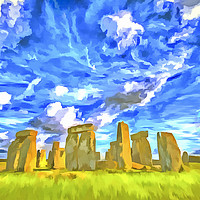Buy canvas prints of Stonehenge Pop Art by David Pyatt