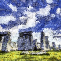 Buy canvas prints of Stonehenge Starry Night by David Pyatt