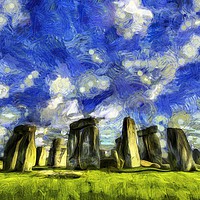 Buy canvas prints of  Vincent Van Gogh Stonehenge  by David Pyatt