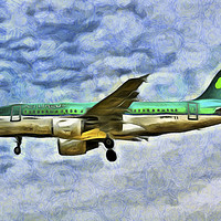 Buy canvas prints of Aer Lingus Airbus A319 Van Gogh by David Pyatt