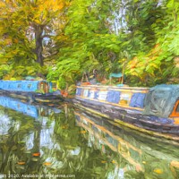 Buy canvas prints of Narrow Boat Serenity  by David Pyatt