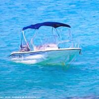 Buy canvas prints of Barbados Speedboat Art by David Pyatt