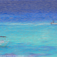 Buy canvas prints of Barbados Aqua Art by David Pyatt