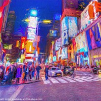 Buy canvas prints of Art Of Times Square New York by David Pyatt