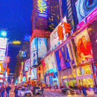 Buy canvas prints of Times Square Night Art by David Pyatt