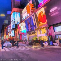 Buy canvas prints of Times Square Cartoon Style by David Pyatt