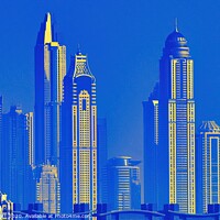 Buy canvas prints of Dubai Architecture Blue Art by David Pyatt