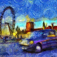 Buy canvas prints of London Taxi Van Gogh by David Pyatt