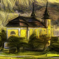Buy canvas prints of Alps Church Van Gogh by David Pyatt