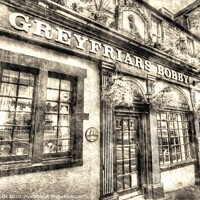 Buy canvas prints of Greyfriars Bobby Vintage Pub by David Pyatt