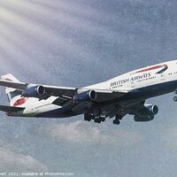 Buy canvas prints of Boeing 747 Sun Shining  by David Pyatt