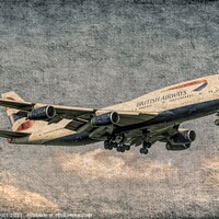 Buy canvas prints of British Airways Boeing 747 Weathered Metal     by David Pyatt