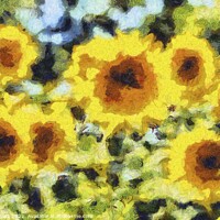 Buy canvas prints of Sunflowers Van Gogh Abstracts  by David Pyatt