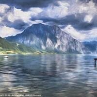 Buy canvas prints of Traunsee Lake Austria Art by David Pyatt