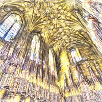 Buy canvas prints of Edinburgh Cathedral Sketch Art   by David Pyatt