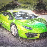 Buy canvas prints of Lamborghini Huracan Sketch by David Pyatt