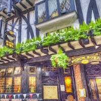 Buy canvas prints of The Punch Bowl Pub York Art by David Pyatt