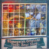 Buy canvas prints of Teddy Bear Shop Art by David Pyatt