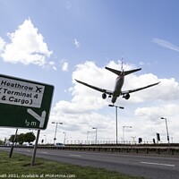 Buy canvas prints of Heathrow Flight Path Sign by David Pyatt