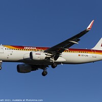 Buy canvas prints of Iberia Airlines Airbus A320-216                    by David Pyatt