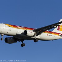 Buy canvas prints of Iberia Airlines Airbus A320                  by David Pyatt