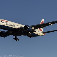 Buy canvas prints of British Airways Boeing 777 by David Pyatt