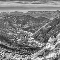 Buy canvas prints of Alps Mountain Valley by David Pyatt