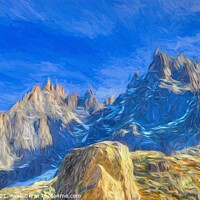 Buy canvas prints of  Chamonix Alps Panorama Art by David Pyatt