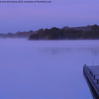 Buy canvas prints of Mist on Lough Erne by John McCoubrey