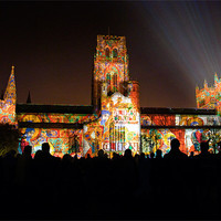 Buy canvas prints of lumiere  night  durham cathedral by eric carpenter