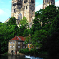 Buy canvas prints of Durham Cathedral and  Fulling Mil by eric carpenter