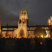 Buy canvas prints of Durham Catherdral Lumiere Show by eric carpenter