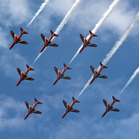 Buy canvas prints of  Red Arrows by eric carpenter