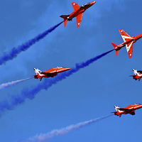 Buy canvas prints of   red arrows display team at seaburn air show 2014 by eric carpenter