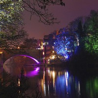 Buy canvas prints of  Durham River Lights by eric carpenter