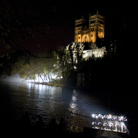 Buy canvas prints of Durham cathedral Lumiere lights by eric carpenter