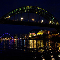 Buy canvas prints of Tyne bridges at night by eric carpenter