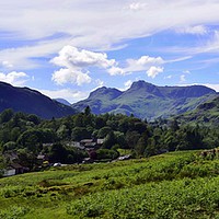 Buy canvas prints of Langdale pike from Elterwater by eric carpenter
