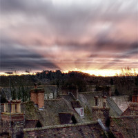 Buy canvas prints of SUNSET OVER ROOF TOPS by Rob Toombs