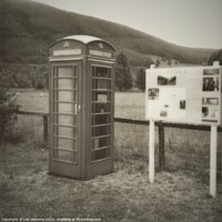 Buy canvas prints of You May Telephone From Here (Ettrick Monochrome Polaroid) by Lee Osborne