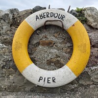 Buy canvas prints of Aberdour Pier Lifebuoy by Lee Osborne