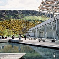 Buy canvas prints of Scottish Parliament and Arthur's Seat by Lee Osborne