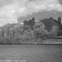 Buy canvas prints of Linlithgow Loch, Palace and Church - Infrared by Lee Osborne
