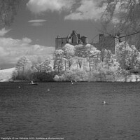 Buy canvas prints of Linlithgow Loch, Palace and Church - Infrared by Lee Osborne