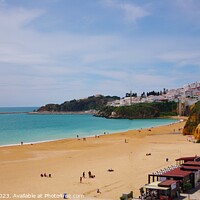 Buy canvas prints of Beachfront, Albufeira, Portugal by Lee Osborne