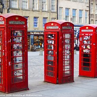 Buy canvas prints of Royal Mile Phone Boxes 1 by Lee Osborne