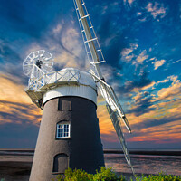 Buy canvas prints of Windmill sunset by Lee Daly