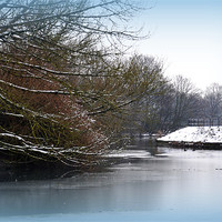 Buy canvas prints of icy lake by sue davies