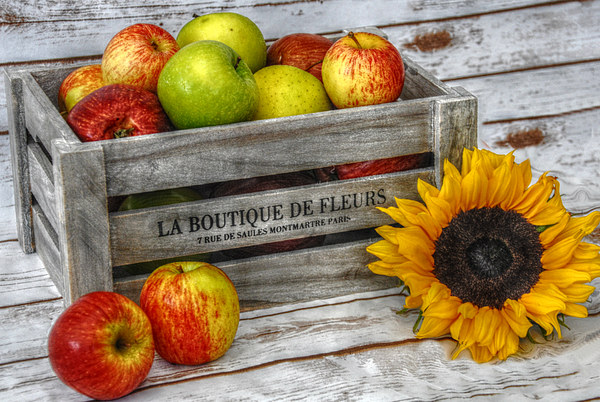 apples and flowers Picture Board by sue davies