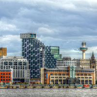 Buy canvas prints of  liverpool syline by sue davies
